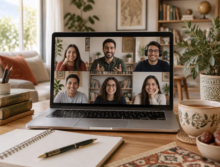 Clase online de árabe en vivo con un grupo reducido de estudiantes